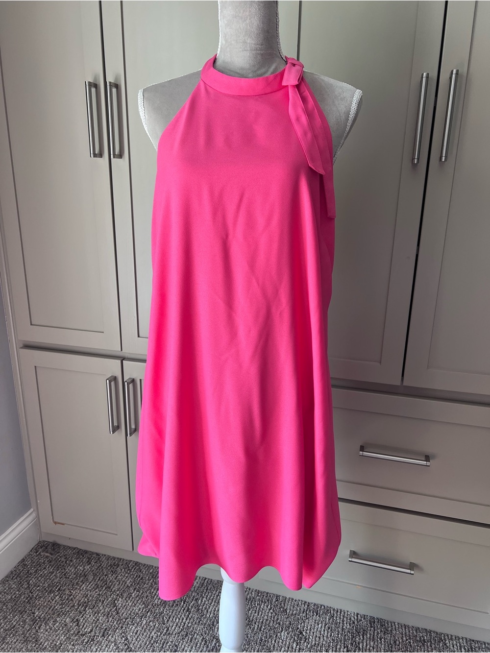 Women’s Nicole Miller Coral Pink Halter Dress - Size 14 - Like New